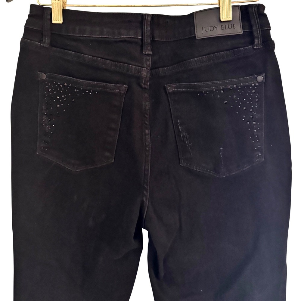 Judy Blue Black Rhinestone Slim Fit Jeans Size 11/30‎ Glam Sparkle Denim - Picture 12 of 14
